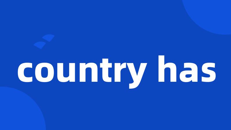 country has