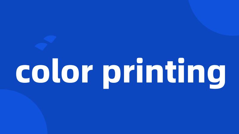 color printing