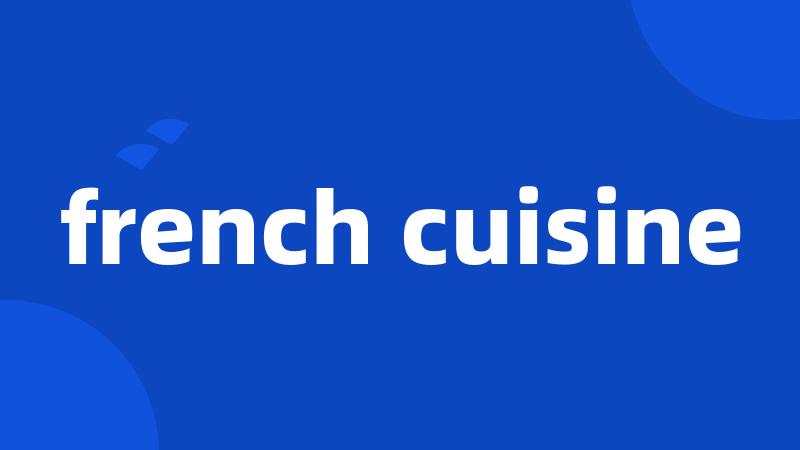 french cuisine