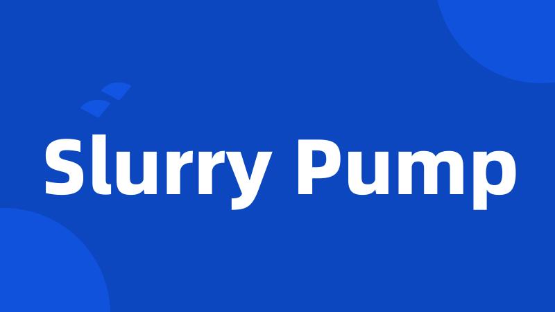 Slurry Pump