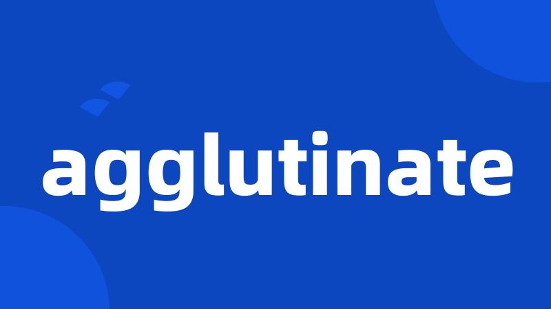 agglutinate