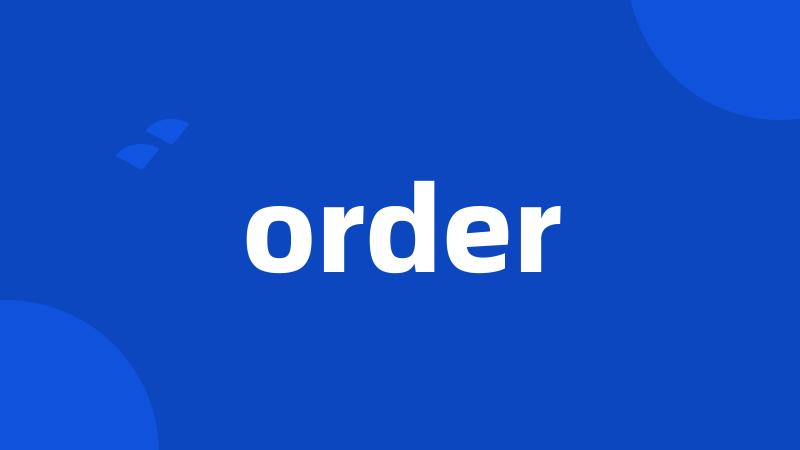 order