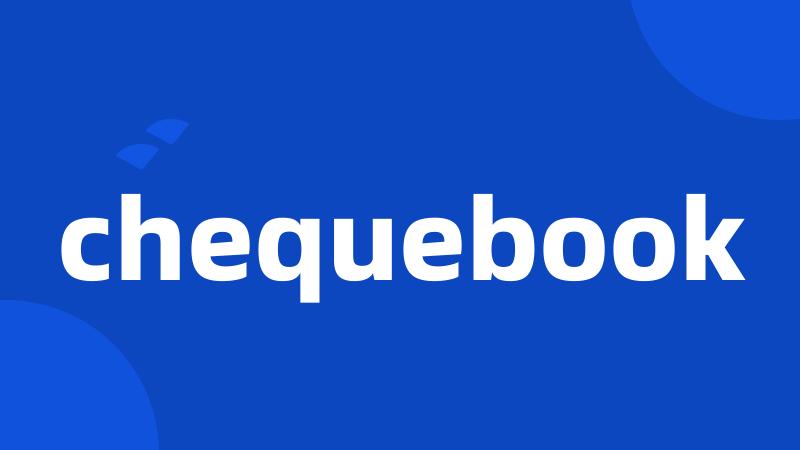 chequebook