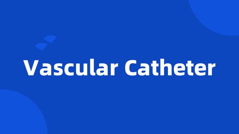 Vascular Catheter