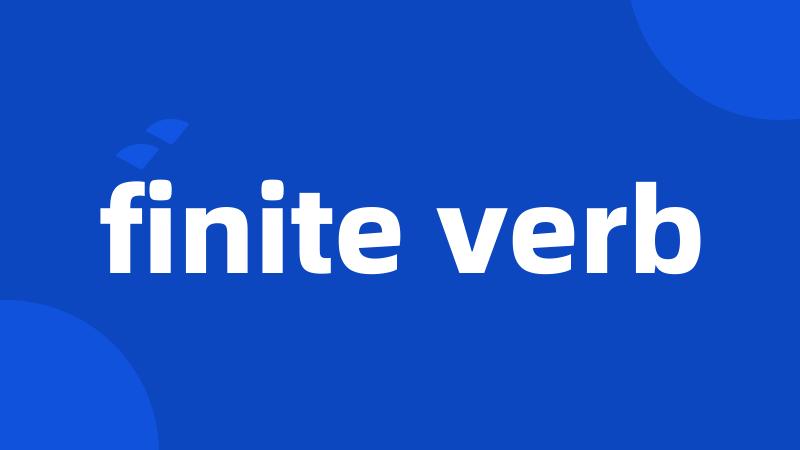 finite verb