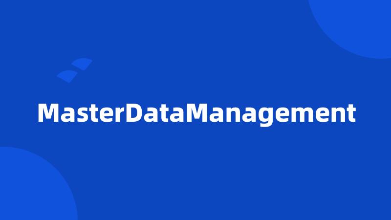 MasterDataManagement