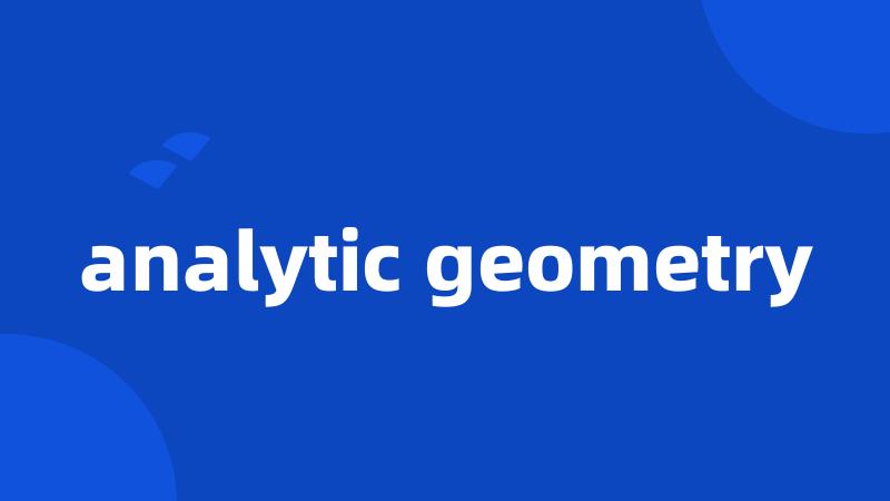 analytic geometry