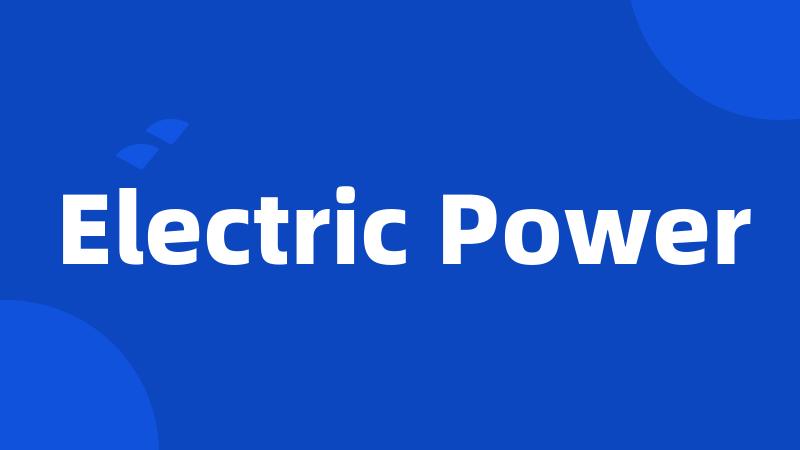 Electric Power