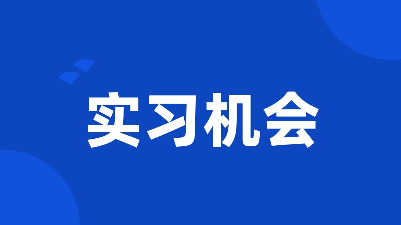 实习机会