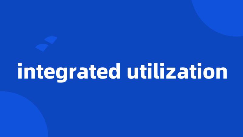 integrated utilization