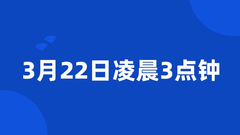 3月22日凌晨3点钟