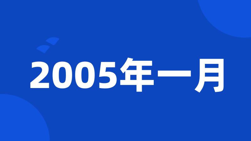 2005年一月