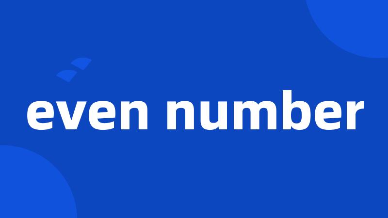 even number