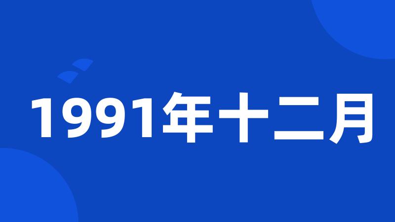 1991年十二月