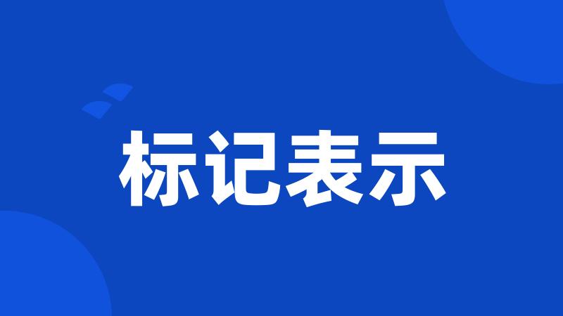 标记表示