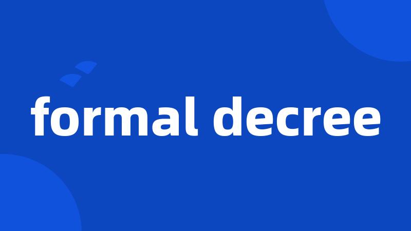 formal decree