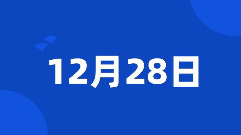 12月28日