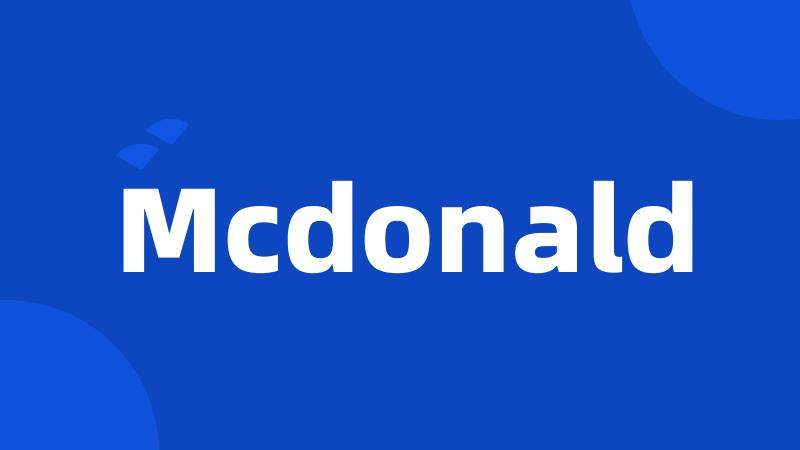 Mcdonald