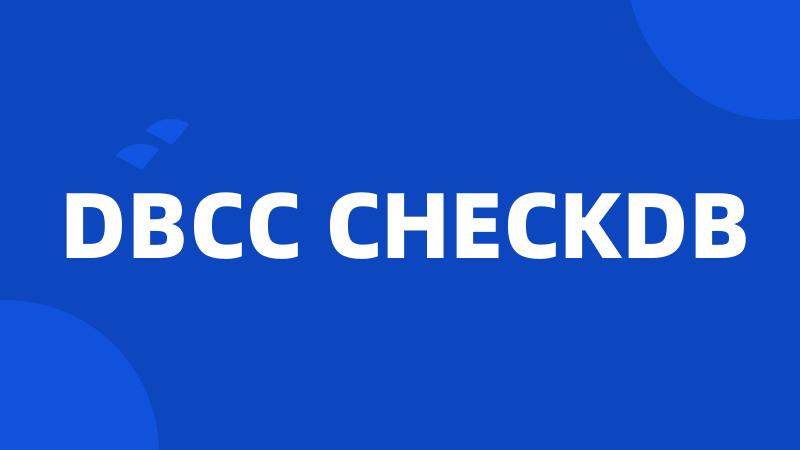 DBCC CHECKDB