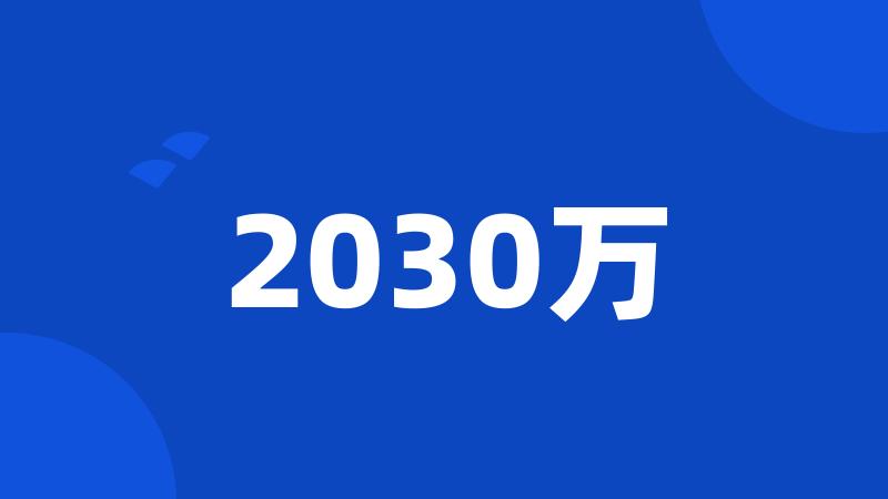 2030万