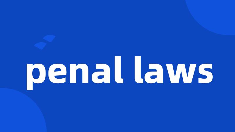 penal laws