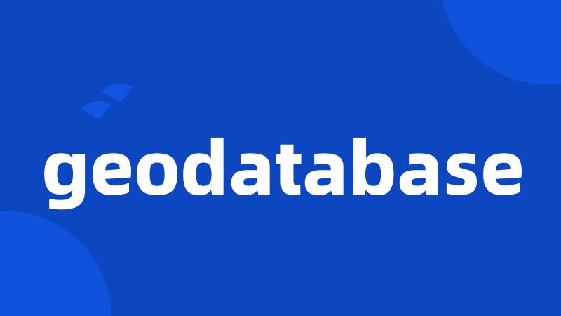 geodatabase