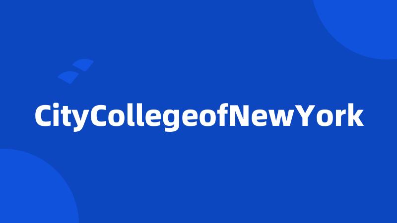 CityCollegeofNewYork