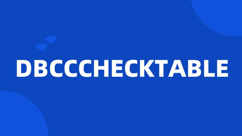 DBCCCHECKTABLE