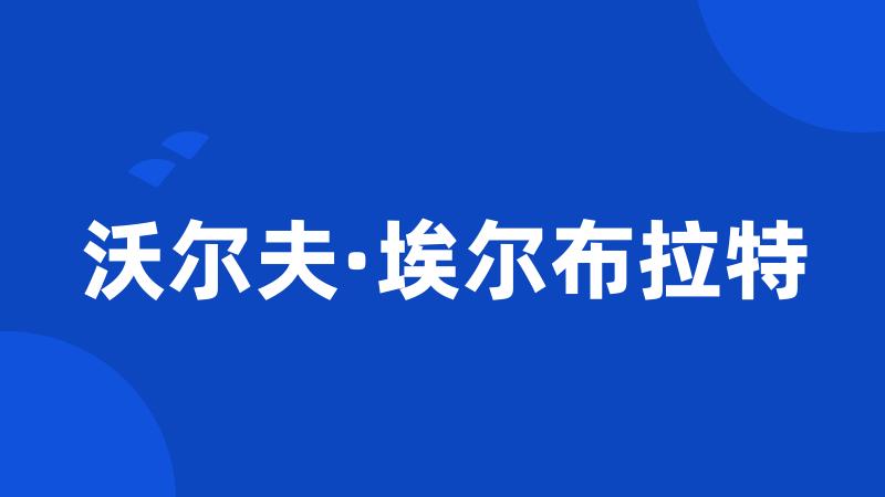 沃尔夫·埃尔布拉特