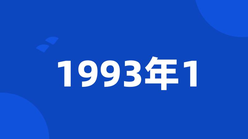 1993年1