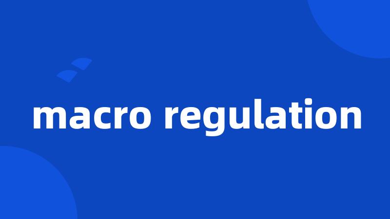 macro regulation