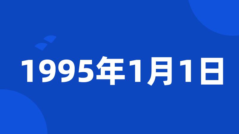 1995年1月1日