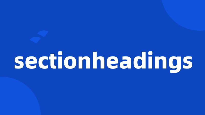 sectionheadings