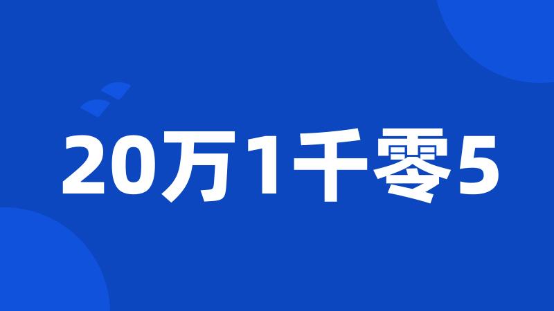 20万1千零5