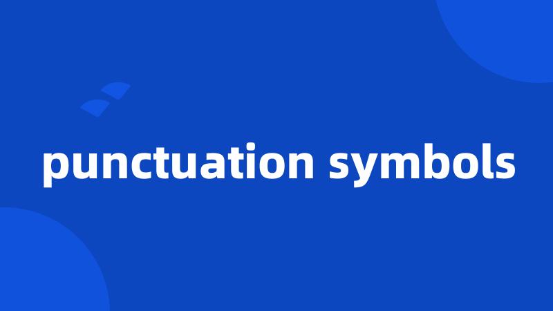 punctuation symbols