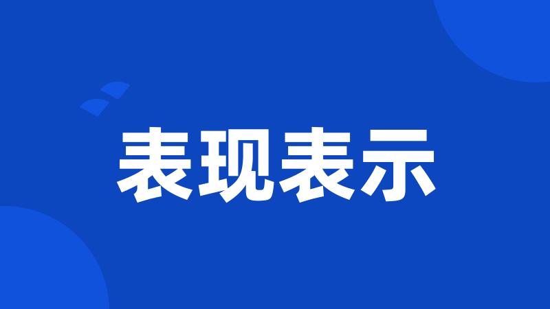 表现表示