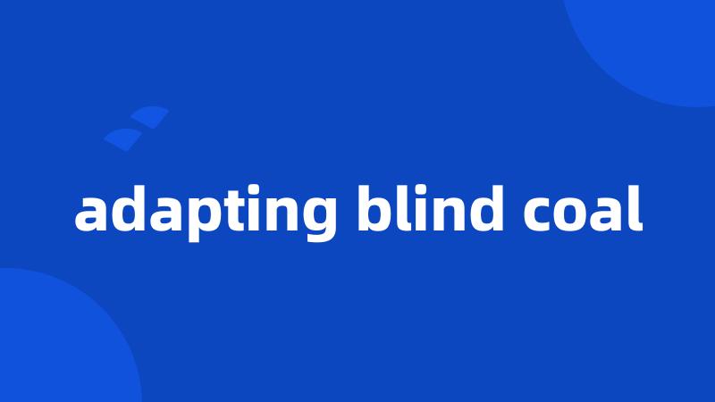 adapting blind coal