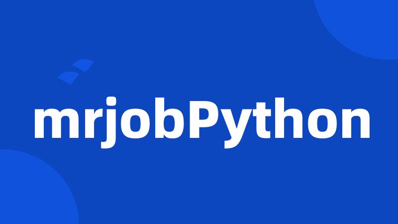 mrjobPython