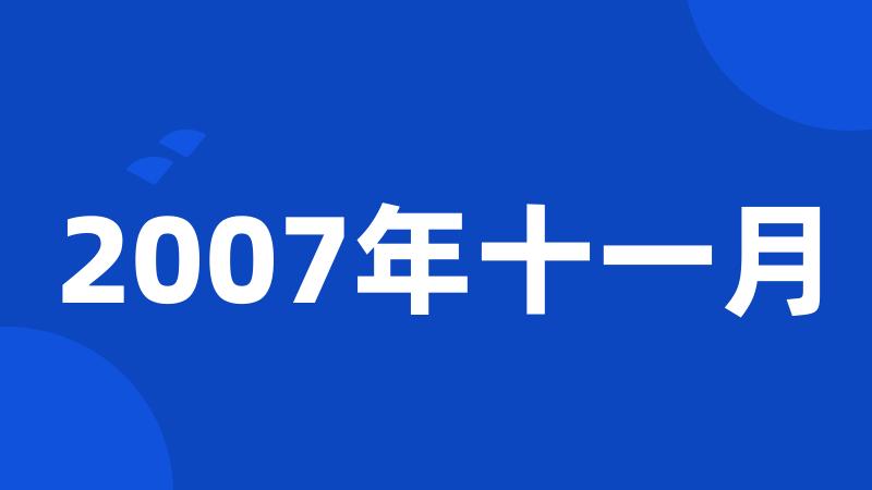 2007年十一月