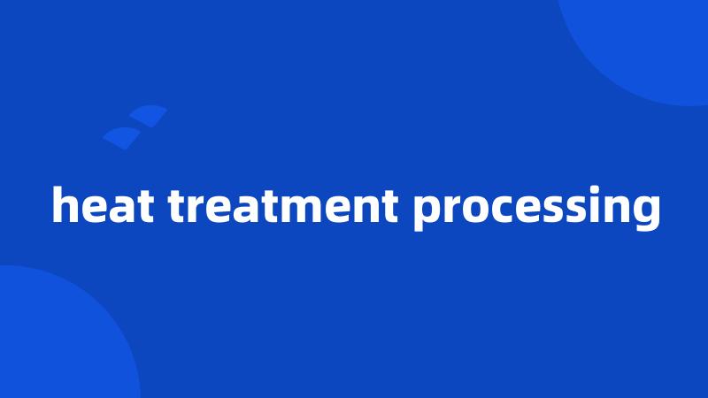 heat treatment processing