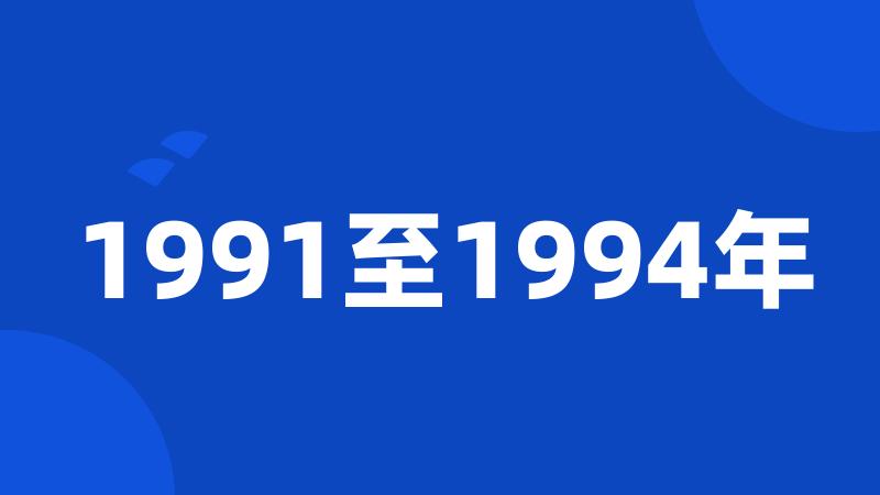 1991至1994年