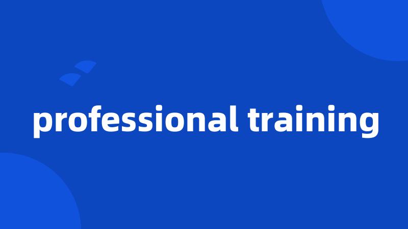 professional training