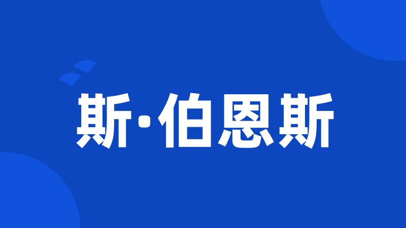 斯·伯恩斯