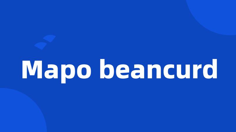 Mapo beancurd