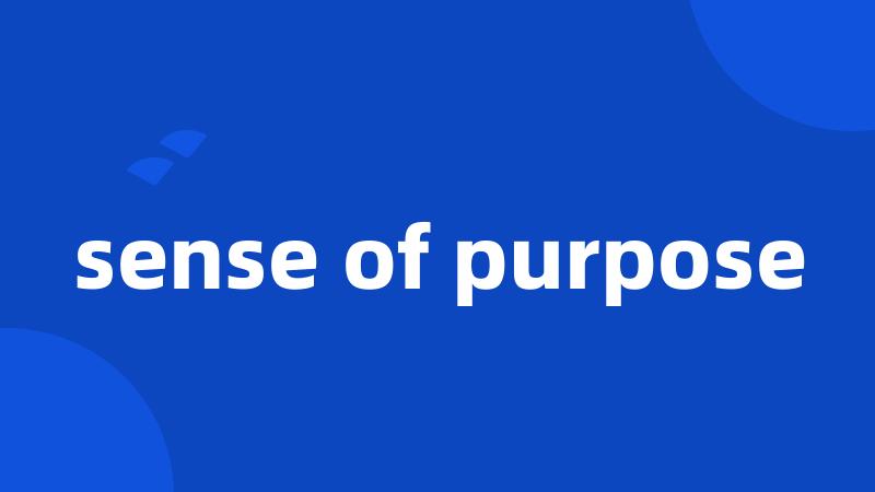 sense of purpose