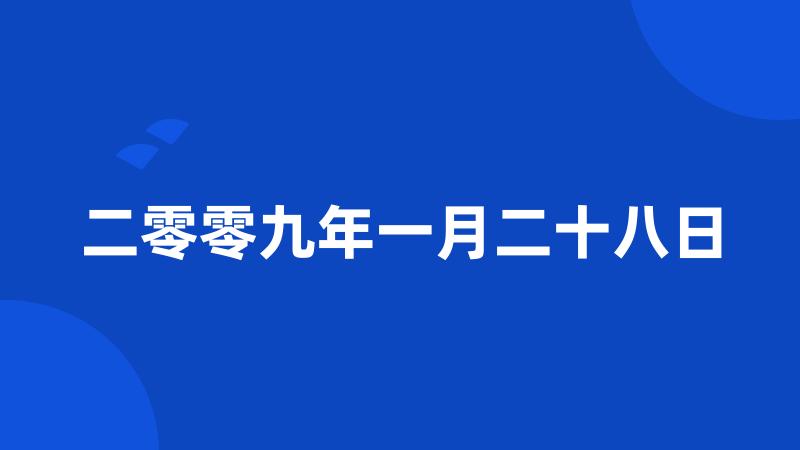 二零零九年一月二十八日