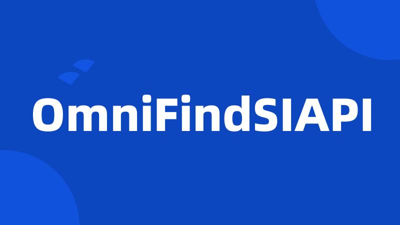 OmniFindSIAPI