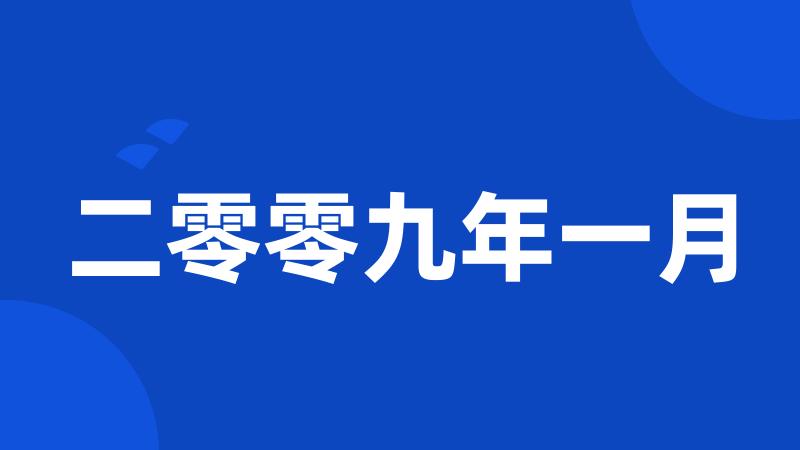 二零零九年一月