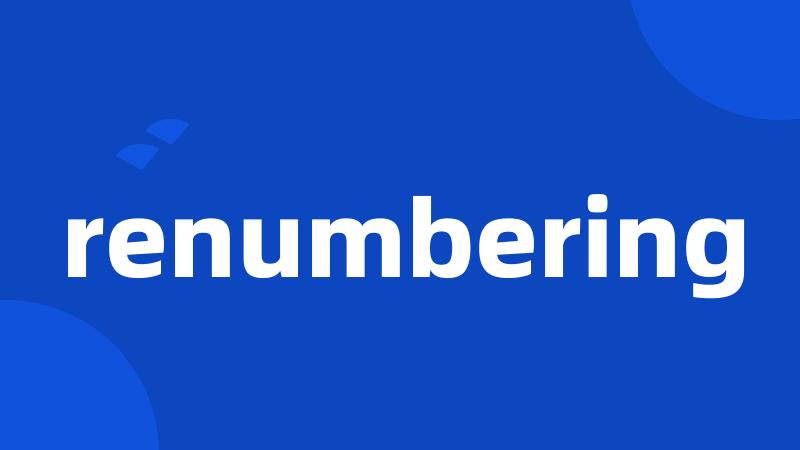 renumbering