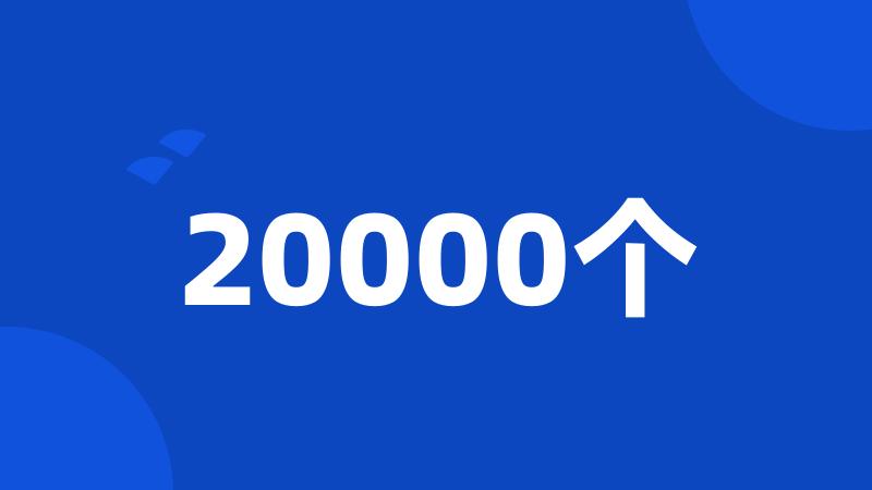 20000个